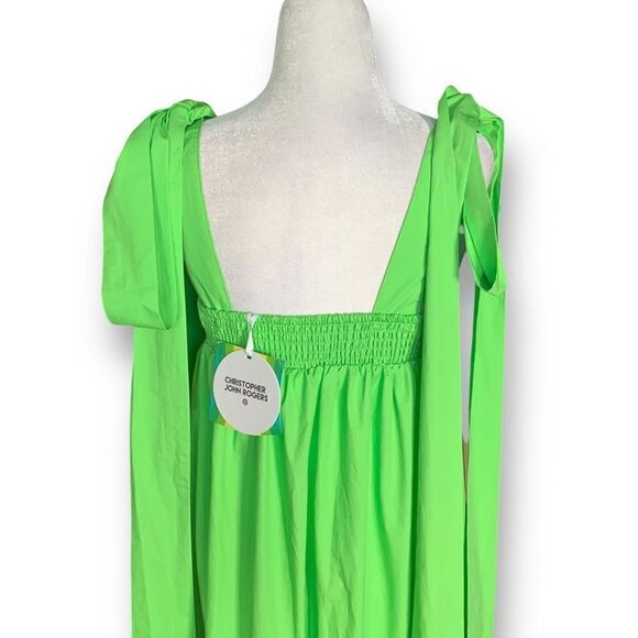 Christopher John Roger’s X Target Dress Bright Green High Low Tie Bow Detail - Picture 7 of 10